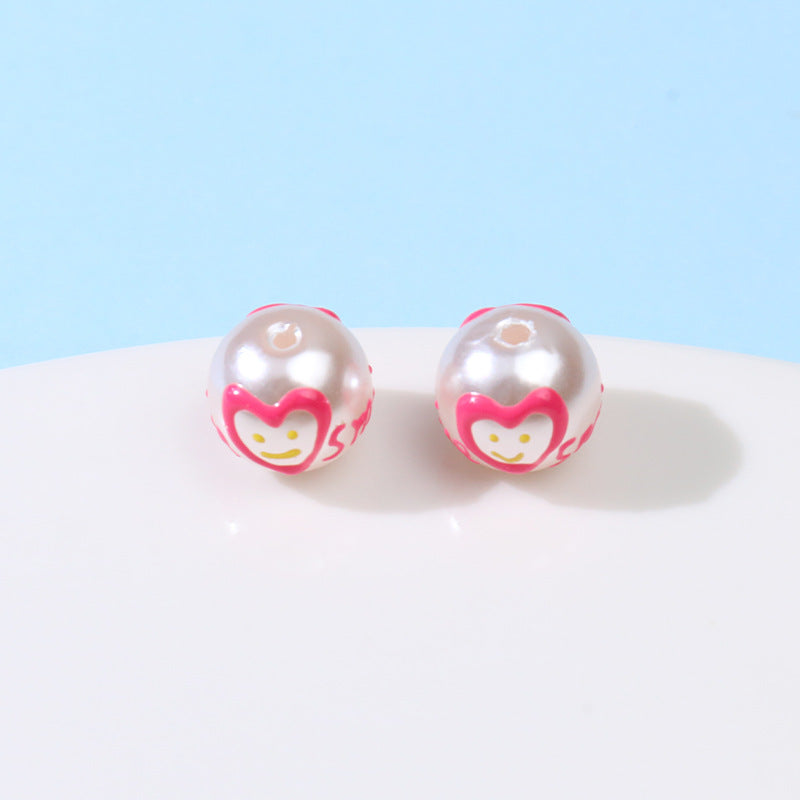 Wholesale Imitation Pearl Hand Painted Oil Drip Jewelry Accessories Beads